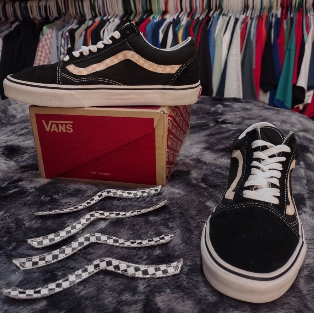 Rare VANS Old Skool "Removable Checkered Sides" Woman's 9.5